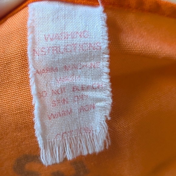 VTG 70s Homemaker Housewife Waist Apron Orange Black Pockets - Picture 5 of 7